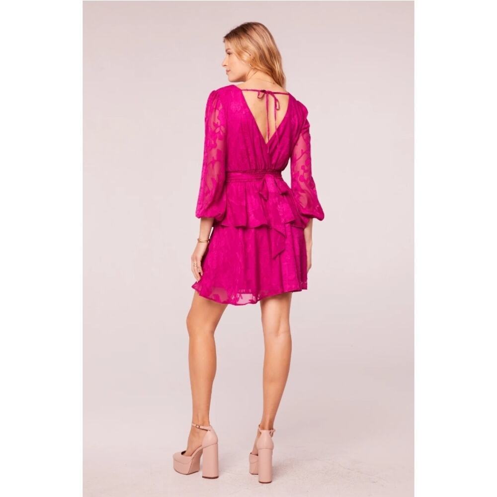 Band of the Free Kiss Me Fuchsia Peplum Dress Small Cocktail party Gypsy Office